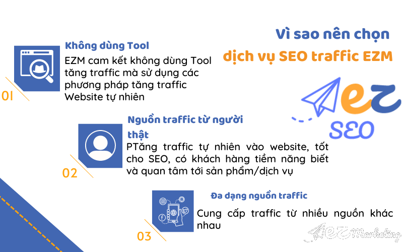 Vì sao bạn nên chọn dịch vụ SEO traffic tại EZ Marketing?