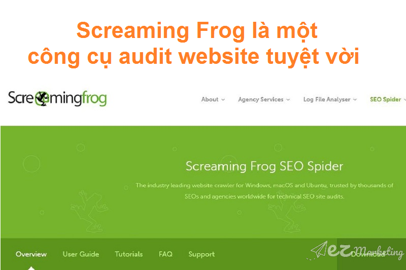 Screaming Frog là một công cụ audit website tuyệt vời.