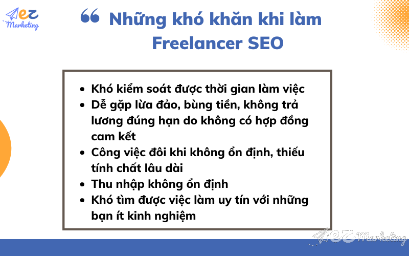 Những khó khăn khi làm Freelancer SEO