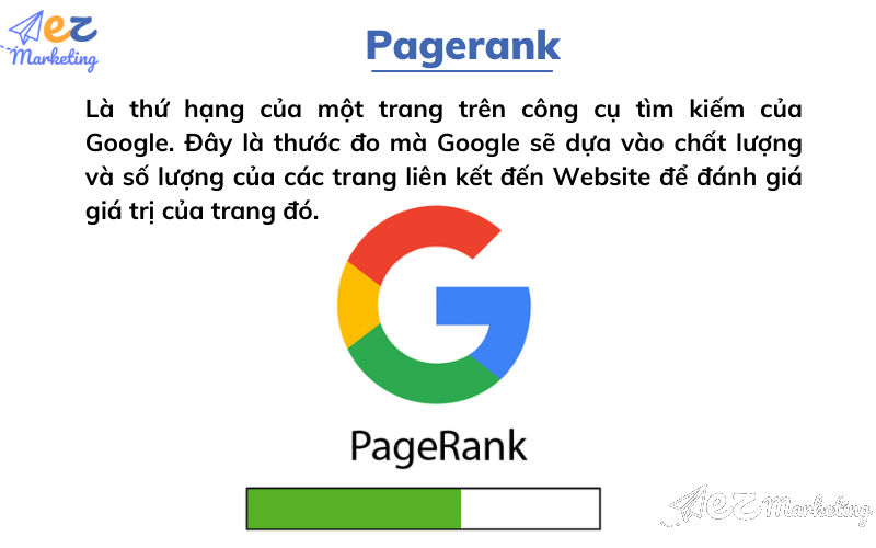 Pagerank (PR) được hiểu đơn giản là thứ hạng của một trang trên công cụ tìm kiếm của Google