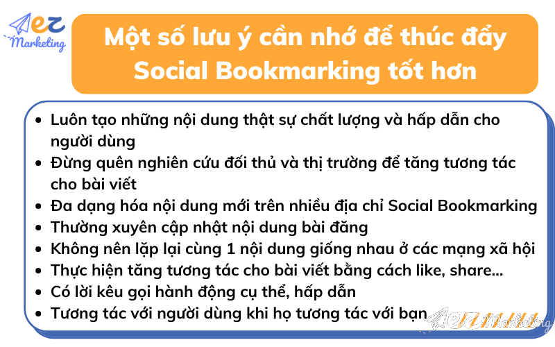 Một số lưu ý cần nhớ để thúc đẩy Social Bookmarking tốt hơn