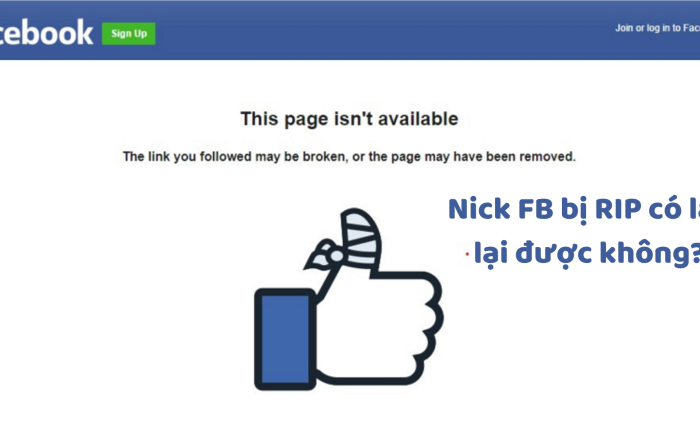 Nick Facebook bị RIP có lấy lại được không? 