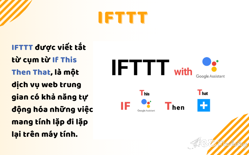IFTTT  được viết tắt từ cụm từ If This Then That, là một dịch vụ web trung gian có khả năng tự động hóa những việc mang tính lặp đi lặp lại trên máy tính