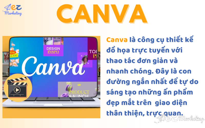 Canva là công cụ thiết kế đồ họa trực tuyến với nhiều thao tác đơn giản và nhanh chóng