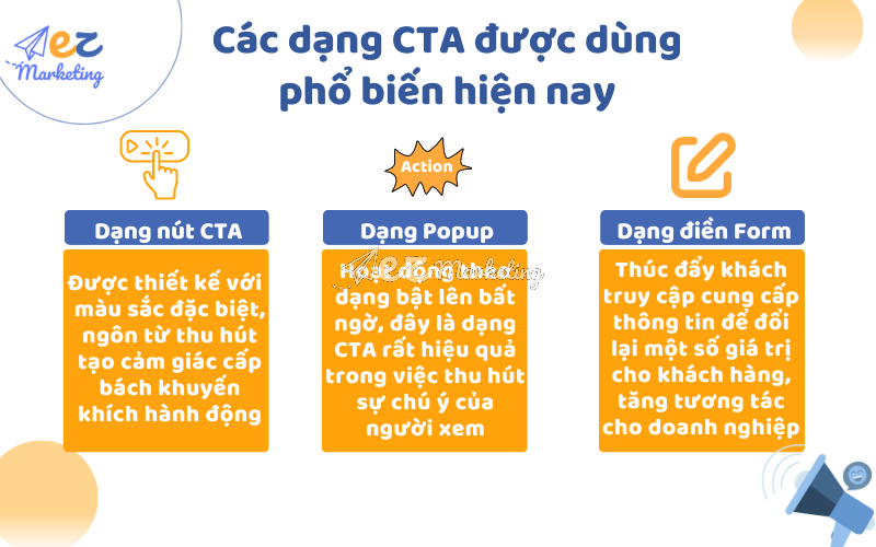 Các dạng CTA được dùng phổ biến hiện nay