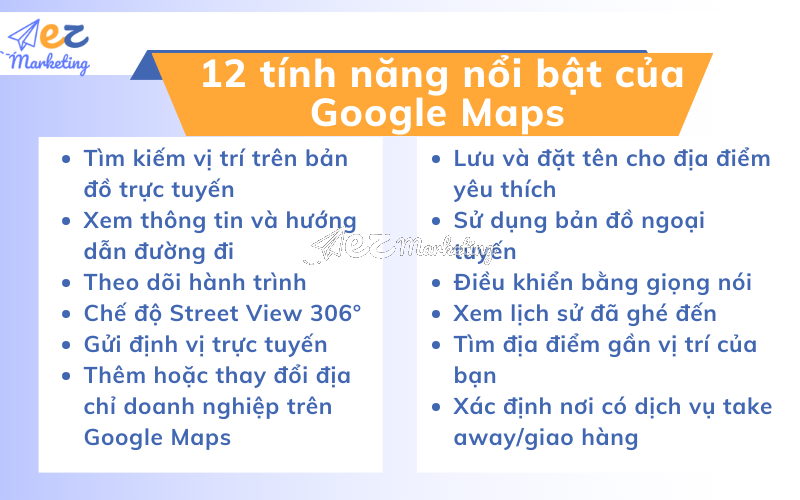Tổng hợp 12 tính năng nổi bật có kèm cách sử dụng của Google Maps