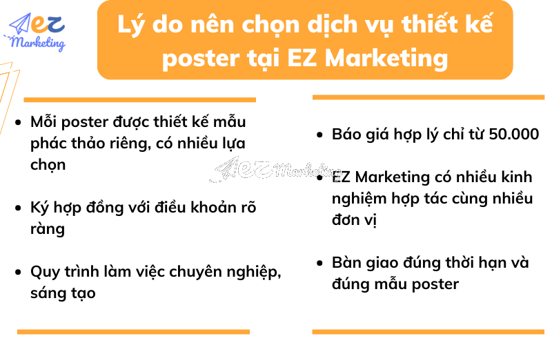Lý do nên chọn dịch vụ thiết kế poster tại EZ Marketing