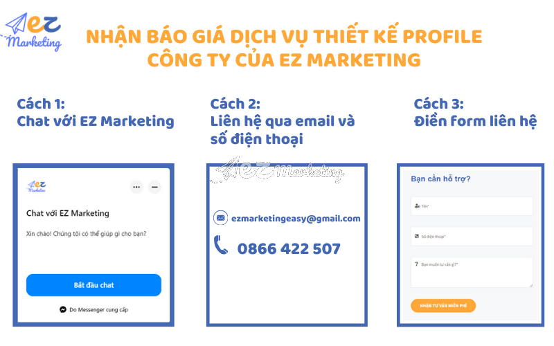 Nhận báo giá dịch vụ thiết kế profile công ty của EZ Marketing
