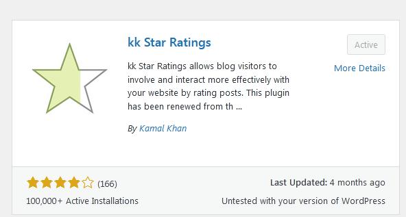 Plugin kk Star Ratings