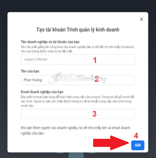 Hướng dẫn tạo tài khoản quảng cáo Facebook doanh nghiệp