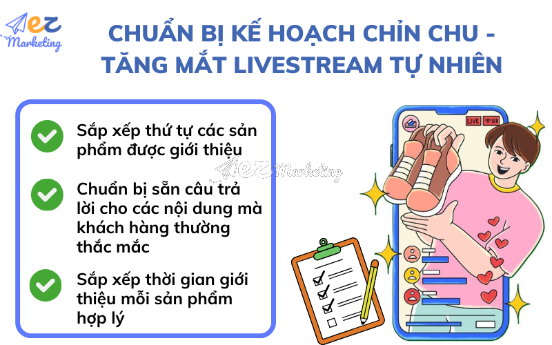 Chuẩn bị kế hoạch, kịch bản, mẫu Livestream chỉn chu