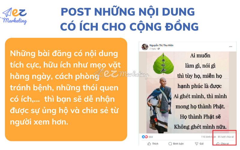 Post những nội dung có ích cho cộng đồng