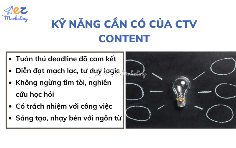 Kỹ năng cần có của một CTV Content