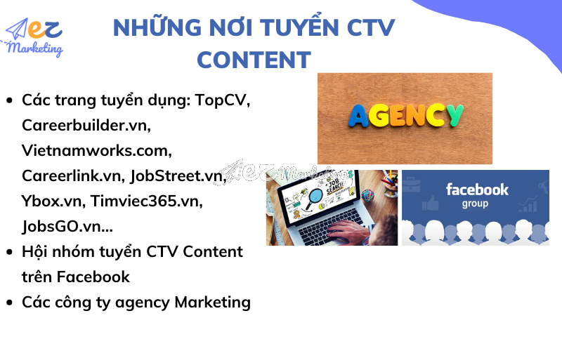 Những nơi tuyển CTV Content