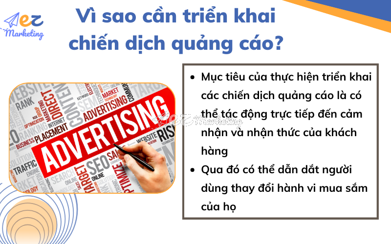 Vì sao cần triển khai chiến dịch quảng cáo?