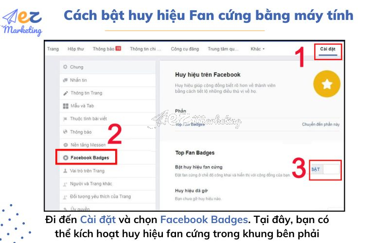 Cách bật huy hiệu Fan cứng bằng máy tính