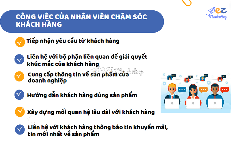 Mô tả công việc của nhân viên chăm sóc khách hàng
