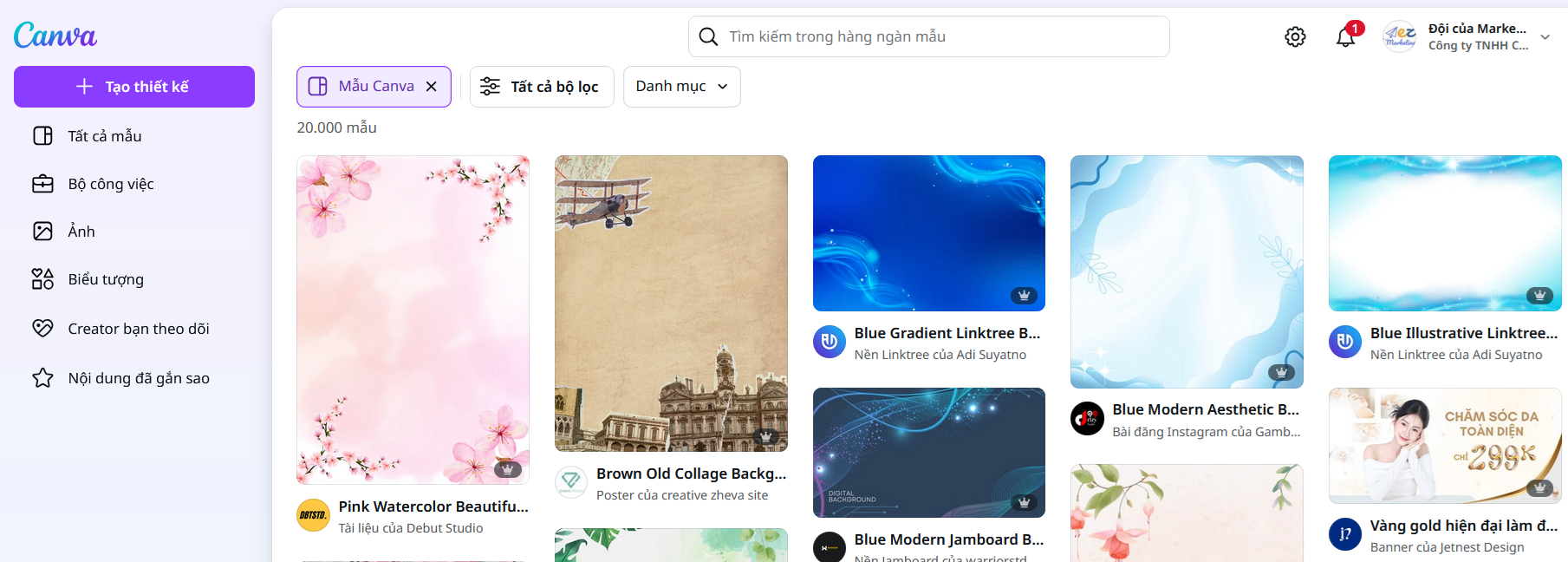 Kho background Canva