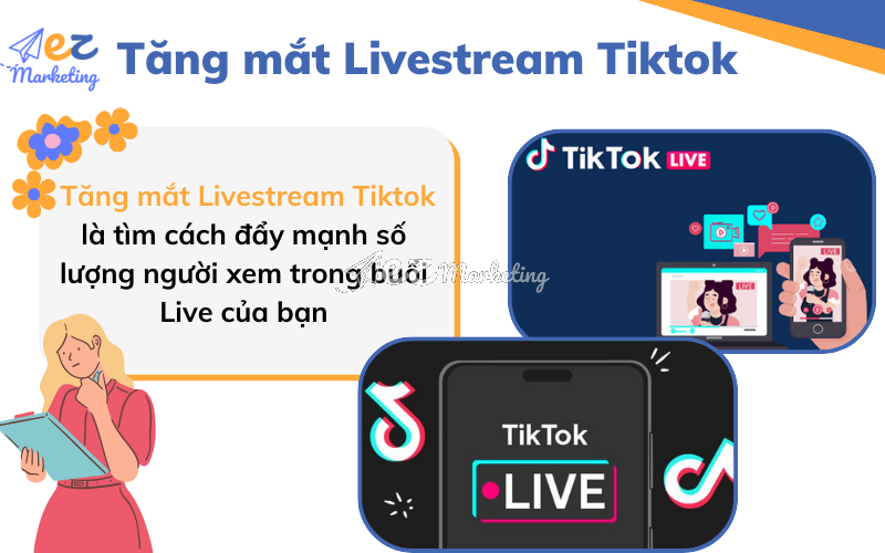 Tăng mắt Livestream Tiktok là tìm cách đẩy mạnh số lượng người xem trong buổi Live của bạn.